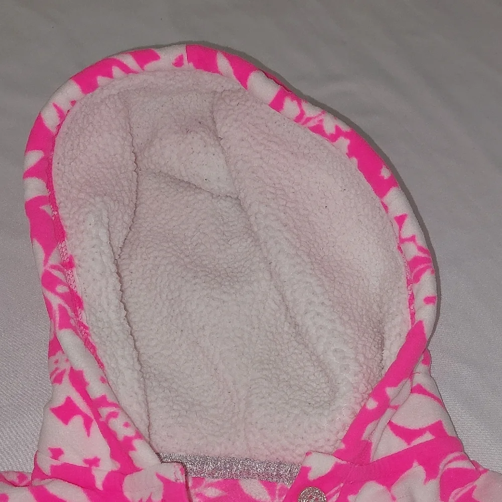 Carter's Bright Pink and White Floral Jacket.Fleece